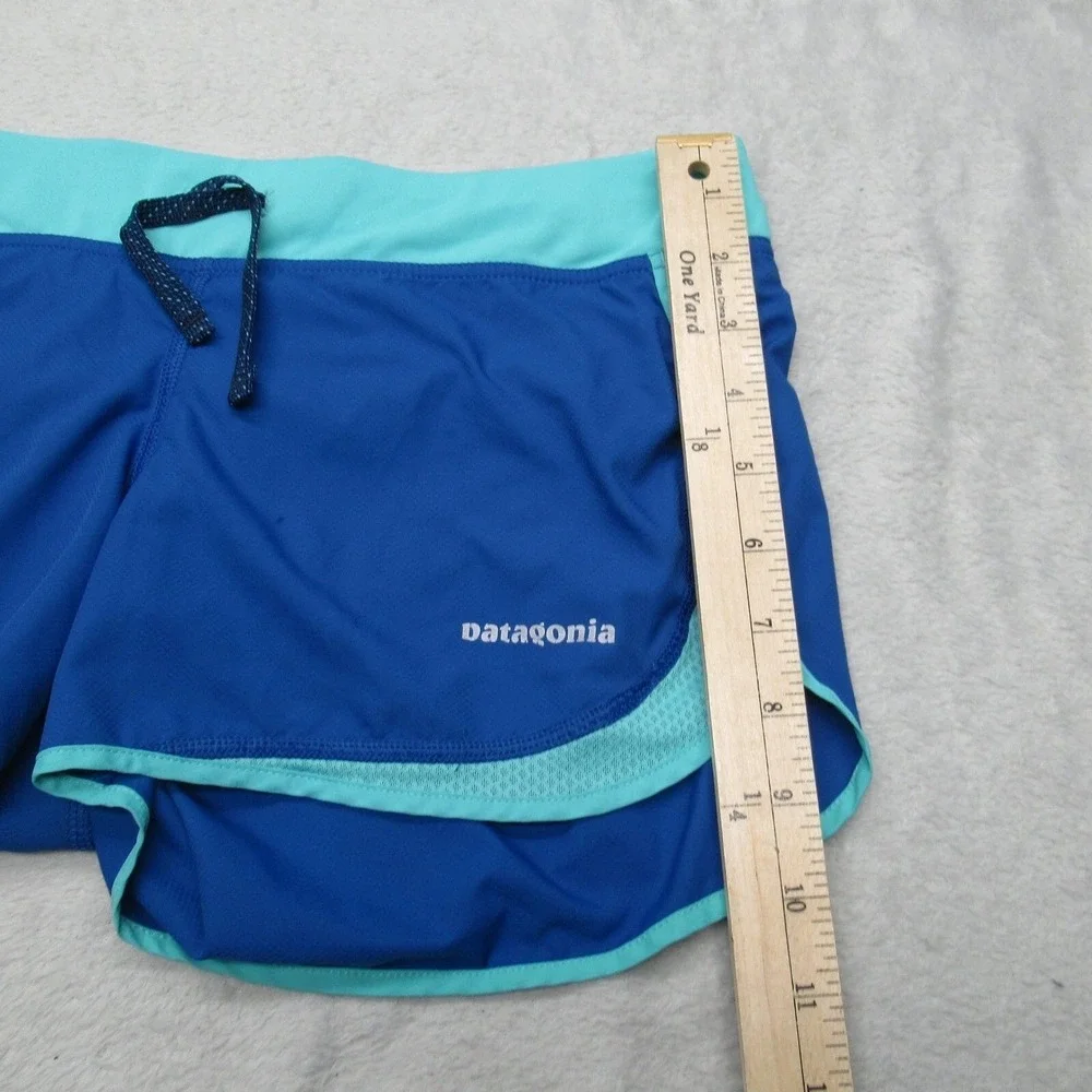 Patagonia‎ Strider Shorts Women Small Blue Drawstring Liner Hiking Gym Run 2.5" - Picture 14 of 16